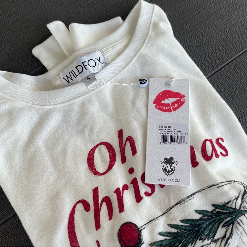 Wildfox White and Red Christmas Top